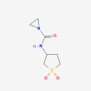 molecular formula C7H12N2O3S B12226637 N-(1,1-dioxidotetrahydrothiophen-3-yl)aziridine-1-carboxamide CAS No. 321580-45-4