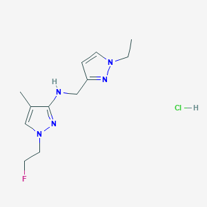 molecular formula C12H19ClFN5 B12226757 N-[(1-ethylpyrazol-3-yl)methyl]-1-(2-fluoroethyl)-4-methylpyrazol-3-amine;hydrochloride 