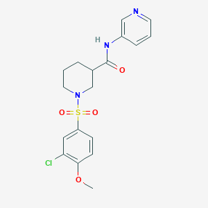 1-(3-chloro-4-methoxyphenyl)sulfonyl-N-(3-pyridinyl)-3-piperidinecarboxamide