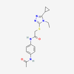 molecular formula C17H21N5O2S B1222680 N-(4-acetamidophenyl)-2-[(5-cyclopropyl-4-ethyl-1,2,4-triazol-3-yl)thio]acetamide 