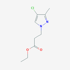 molecular formula C9H13ClN2O2 B12226872 Ethyl 3-(4-chloro-3-methyl-1H-pyrazol-1-yl)propanoate 