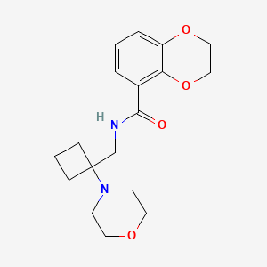 molecular formula C18H24N2O4 B12226881 N-{[1-(morpholin-4-yl)cyclobutyl]methyl}-2,3-dihydro-1,4-benzodioxine-5-carboxamide 