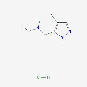 molecular formula C8H16ClN3 B12226885 [(1,4-dimethyl-1H-pyrazol-5-yl)methyl]ethylamine 