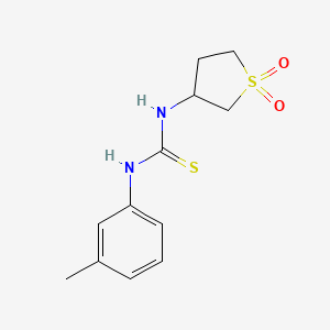 molecular formula C12H16N2O2S2 B12226892 3-({[(3-Methylphenyl)amino]thioxomethyl}amino)thiolane-1,1-dione 