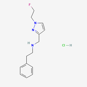 molecular formula C14H19ClFN3 B12226929 N-[[1-(2-fluoroethyl)pyrazol-3-yl]methyl]-2-phenylethanamine;hydrochloride 