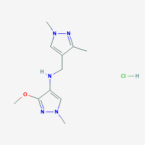 molecular formula C11H18ClN5O B12226976 N-[(1,3-dimethylpyrazol-4-yl)methyl]-3-methoxy-1-methylpyrazol-4-amine;hydrochloride 