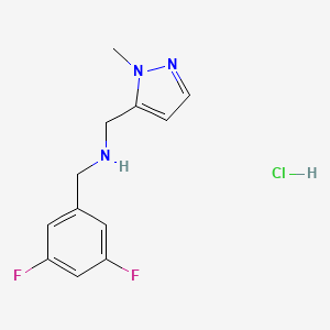molecular formula C12H14ClF2N3 B12227020 1-(3,5-Difluorophenyl)-n-[(1-methyl-1h-pyrazol-5-yl)methyl]methanamine 