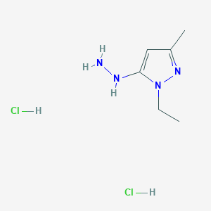 molecular formula C6H14Cl2N4 B12227117 1-Ethyl-5-hydrazino-3-methyl-1h-pyrazole 
