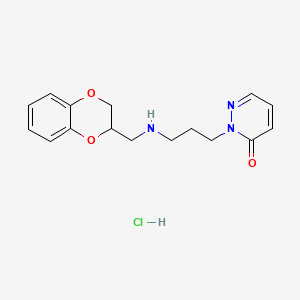molecular formula C16H20ClN3O3 B1222719 2-(3-(Benzo(1,4)dioxan-2-ylmethylamino)-1-propyl)-3(2H)-pyridazinone hydrochloride CAS No. 110714-10-8