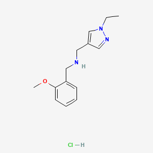 molecular formula C14H20ClN3O B12227215 1-(1-ethyl-1H-pyrazol-4-yl)-N-(2-methoxybenzyl)methanamine 