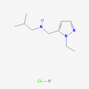 molecular formula C10H20ClN3 B12227267 [(1-ethyl-1H-pyrazol-5-yl)methyl]isobutylamine 