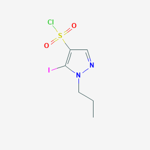 molecular formula C6H8ClIN2O2S B12227343 5-Iodo-1-propyl-1H-pyrazole-4-sulfonyl chloride 