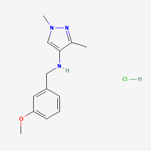 molecular formula C13H18ClN3O B12227442 N-(3-Methoxybenzyl)-1,3-dimethyl-1H-pyrazol-4-amine 