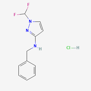 molecular formula C11H12ClF2N3 B12227542 N-benzyl-1-(difluoromethyl)pyrazol-3-amine;hydrochloride 