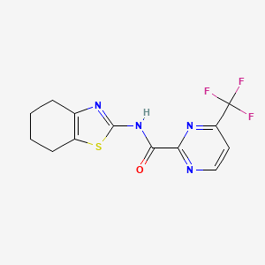 molecular formula C13H11F3N4OS B12227547 N-(4,5,6,7-tetrahydro-1,3-benzothiazol-2-yl)-4-(trifluoromethyl)pyrimidine-2-carboxamide 