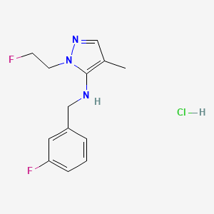 molecular formula C13H16ClF2N3 B12227708 2-(2-fluoroethyl)-N-[(3-fluorophenyl)methyl]-4-methylpyrazol-3-amine;hydrochloride 