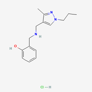 molecular formula C15H22ClN3O B12227773 2-[[(3-Methyl-1-propylpyrazol-4-yl)methylamino]methyl]phenol;hydrochloride 