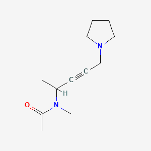 molecular formula C12H20N2O B1222778 N-methyl-N-(1-methyl-4-pyrrolidino-2-butynyl)acetamide CAS No. 83481-69-0