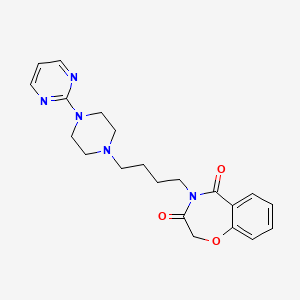 molecular formula C21H25N5O3 B1222783 4-(4-(4-(2-Pyrimidyl)-1-piperazinyl)butyl)-1,4-benzoxazepine-3,5(2H,4H)-dione CAS No. 131112-58-8