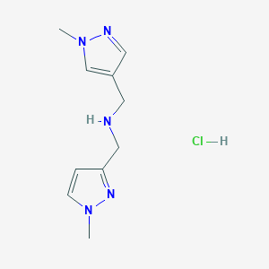 molecular formula C10H16ClN5 B12227983 1-(1-methyl-1H-pyrazol-3-yl)-N-[(1-methyl-1H-pyrazol-4-yl)methyl]methanamine 