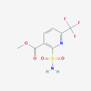 molecular formula C8H7F3N2O4S B122280 3-Pyridinecarboxylic acid, 2-(aminosulfonyl)-6-(trifluoromethyl)-, methyl ester CAS No. 144740-59-0