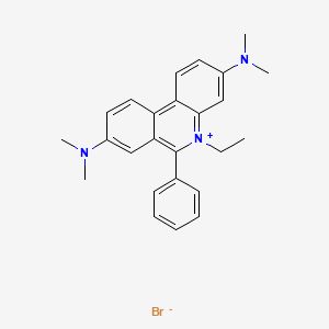 molecular formula C25H28BrN3 B1222804 Phenanthridinium, 3,8-bis(dimethylamino)-5-ethyl-6-phenyl-, bromide CAS No. 62895-27-6