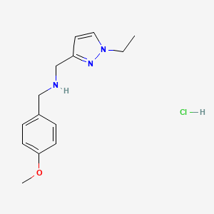 molecular formula C14H20ClN3O B12228045 1-(1-Ethyl-1h-pyrazol-3-yl)-n-(4-methoxybenzyl)methanamine 