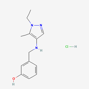molecular formula C13H18ClN3O B12228092 3-[[(1-Ethyl-5-methylpyrazol-4-yl)amino]methyl]phenol;hydrochloride 