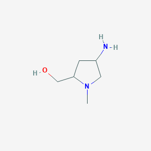 molecular formula C6H14N2O B122281 (4-Amino-1-methylpyrrolidin-2-yl)methanol CAS No. 142228-25-9