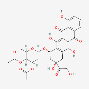 [3-acetyloxy-2-methyl-6-[[(1S,3S)-3,5,12-trihydroxy-3-(2-hydroxyacetyl)-10-methoxy-6,11-dioxo-2,4-dihydro-1H-tetracen-1-yl]oxy]oxan-4-yl] acetate
