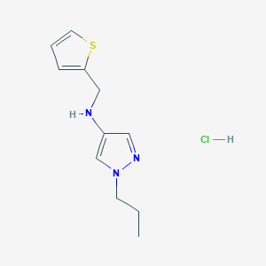molecular formula C11H16ClN3S B12228170 1-propyl-N-(2-thienylmethyl)-1H-pyrazol-4-amine 