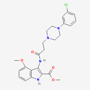 3-[[3-[4-(3-chlorophenyl)-1-piperazinyl]-1-oxopropyl]amino]-4-methoxy-1H-indole-2-carboxylic acid methyl ester