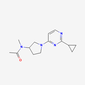molecular formula C14H20N4O B12228206 N-[1-(2-cyclopropylpyrimidin-4-yl)pyrrolidin-3-yl]-N-methylacetamide 