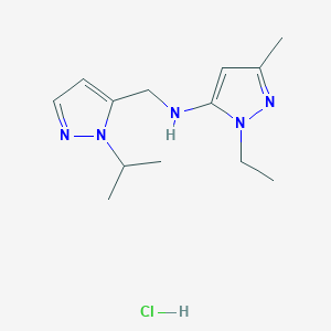 molecular formula C13H22ClN5 B12228207 1-ethyl-N-[(1-isopropyl-1H-pyrazol-5-yl)methyl]-3-methyl-1H-pyrazol-5-amine 