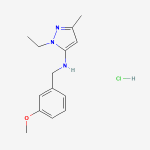 molecular formula C14H20ClN3O B12228208 2-ethyl-N-[(3-methoxyphenyl)methyl]-5-methylpyrazol-3-amine;hydrochloride 