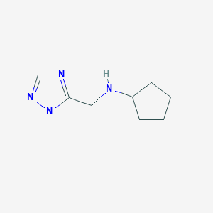 molecular formula C9H16N4 B12228376 N-[(1-methyl-1H-1,2,4-triazol-5-yl)methyl]cyclopentanamine 