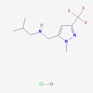molecular formula C10H17ClF3N3 B12228378 isobutyl{[1-methyl-3-(trifluoromethyl)-1H-pyrazol-5-yl]methyl}amine 
