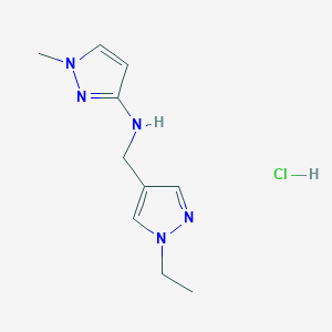 molecular formula C10H16ClN5 B12228406 N-[(1-ethylpyrazol-4-yl)methyl]-1-methylpyrazol-3-amine;hydrochloride 