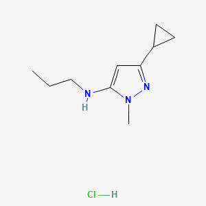 molecular formula C10H18ClN3 B12228496 5-cyclopropyl-2-methyl-N-propylpyrazol-3-amine;hydrochloride 