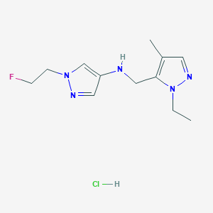 molecular formula C12H19ClFN5 B12228612 N-[(2-ethyl-4-methylpyrazol-3-yl)methyl]-1-(2-fluoroethyl)pyrazol-4-amine;hydrochloride 