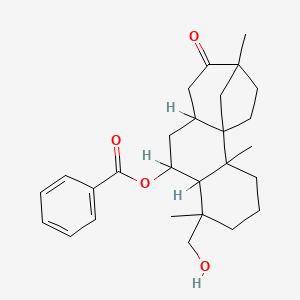 molecular formula C27H36O4 B1222872 9,11a-Methano-11aH-cyclohepta[a]naphthalen-8(9H)-one, 5-(benzoyloxy)dodecahydro-4-(hydroxymethyl)-4,9,11b-trimethyl- 