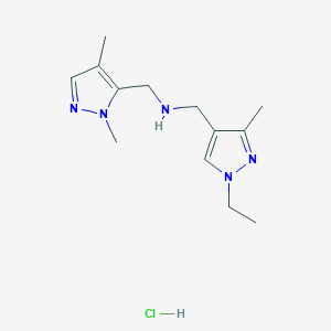 molecular formula C13H22ClN5 B12228733 1-(1,4-dimethyl-1H-pyrazol-5-yl)-N-[(1-ethyl-3-methyl-1H-pyrazol-4-yl)methyl]methanamine 