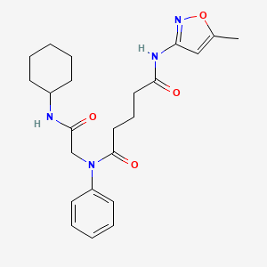 molecular formula C23H30N4O4 B1222880 N'-[2-(cyclohexylamino)-2-oxoethyl]-N-(5-methyl-3-isoxazolyl)-N'-phenylpentanediamide 
