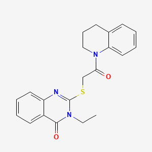 molecular formula C21H21N3O2S B1222883 2-[[2-(3,4-dihydro-2H-quinolin-1-yl)-2-oxoethyl]thio]-3-ethyl-4-quinazolinone 