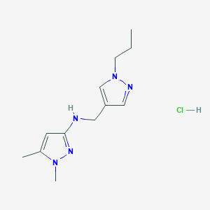 molecular formula C12H20ClN5 B12228931 1,5-dimethyl-N-[(1-propylpyrazol-4-yl)methyl]pyrazol-3-amine;hydrochloride 