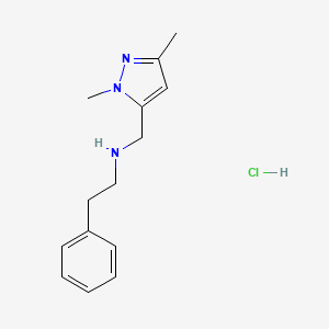molecular formula C14H20ClN3 B12228978 N-[(2,5-dimethylpyrazol-3-yl)methyl]-2-phenylethanamine;hydrochloride 