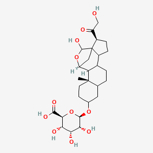 molecular formula C27H40O11 B1222919 Tetrahydroaldosterone-3-glucuronide CAS No. 20605-81-6