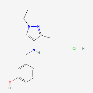 molecular formula C13H18ClN3O B12229225 3-[[(1-Ethyl-3-methylpyrazol-4-yl)amino]methyl]phenol;hydrochloride 