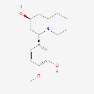 molecular formula C16H23NO3 B1222941 2-Hydroxy-4-(3-hydroxy-4-methoxyphenyl)-trans-quinolizidine CAS No. 52656-92-5