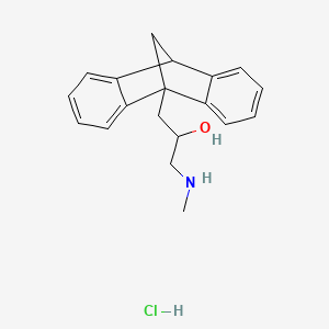 molecular formula C19H22ClNO B1222943 1-(1-Methylamino-2-hydroxy-3-propyl)-dibenzo(b,e)-Bicyclo(2,2,2)octadiene Hydrochloride CAS No. 75847-66-4
